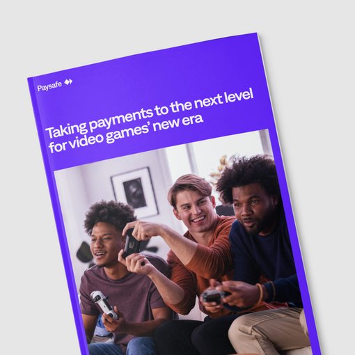 Brochure with Paysafe logo, promoting payments for gaming industry