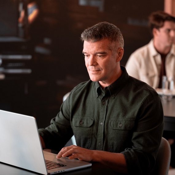 Two individuals, office setting