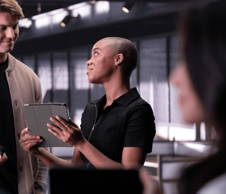 Team Meeting with Digital Device