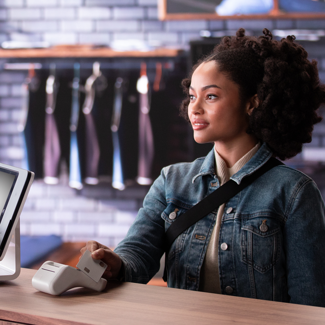 Customer paying by card