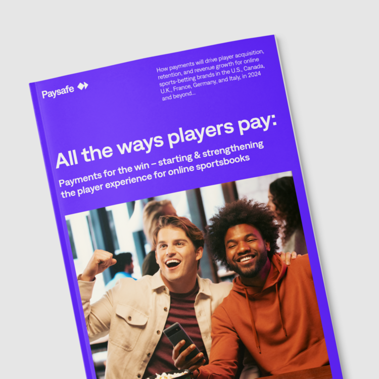 Printed material from Paysafe about strengthening player experience for online sportsbooks